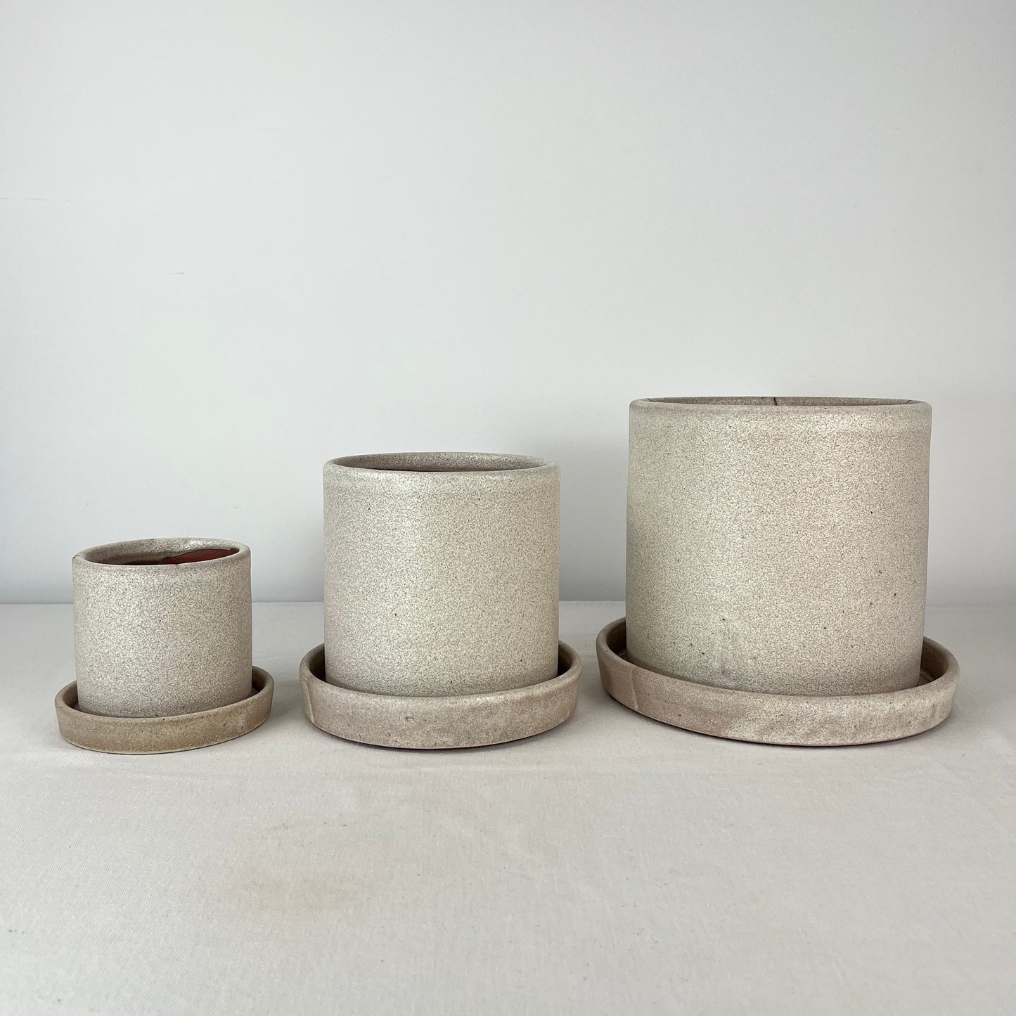 Maceta Simple Pequeña - Crema con pintas