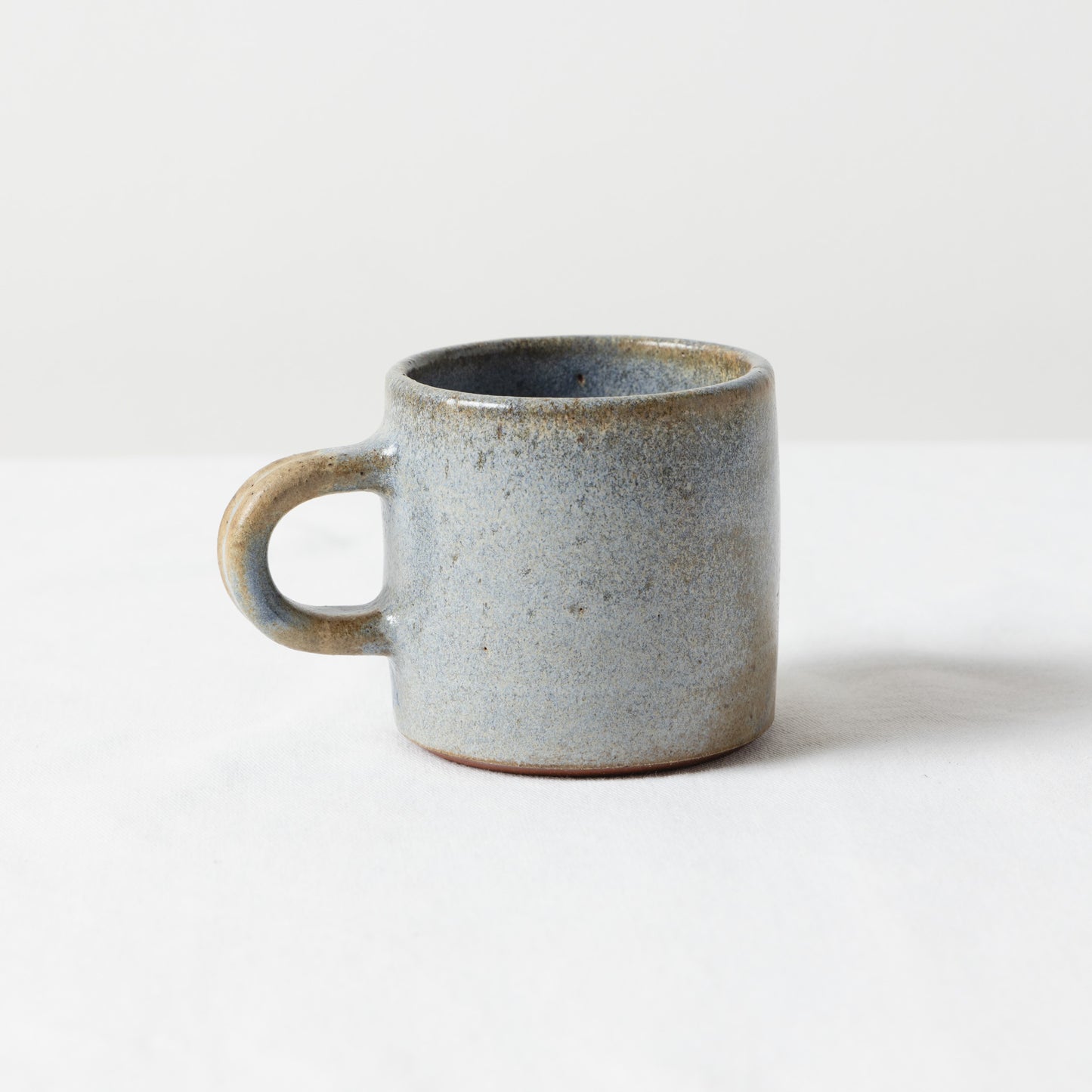 Taza Pequeña Rectangular CM - Azul Mágico + Plato Base  (IMPERFECTA)