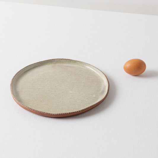 Plato Redondo Grande con Textura - Blanco Mate