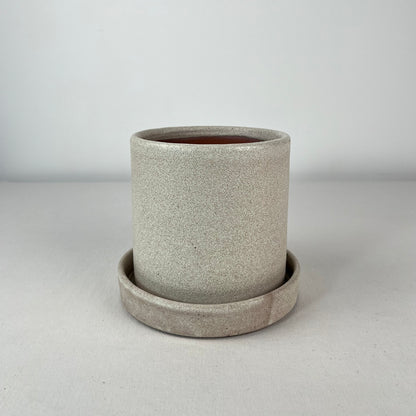 Maceta Simple Mediana - Crema con pintas