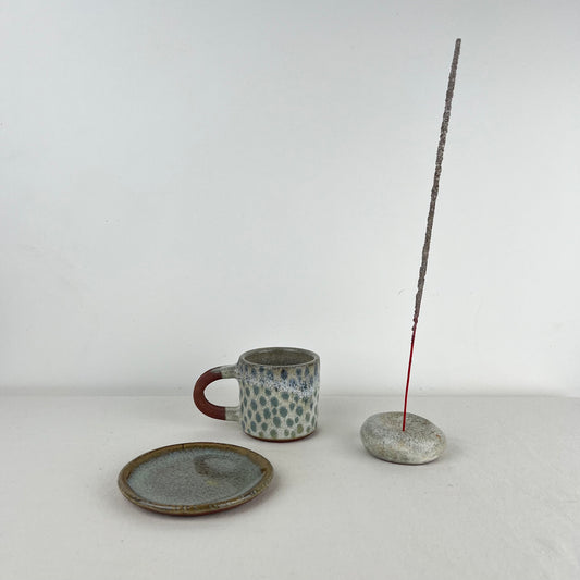 Taza Mini + Platito + Piedrita