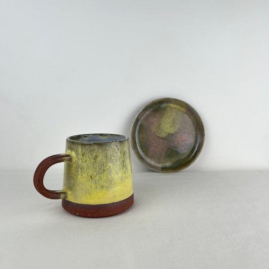 Taza Mediana CM - Amarillo + Platito