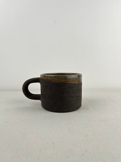 Taza Pequeña - Barro Negro Mixto + Esmalte Lago Arenal