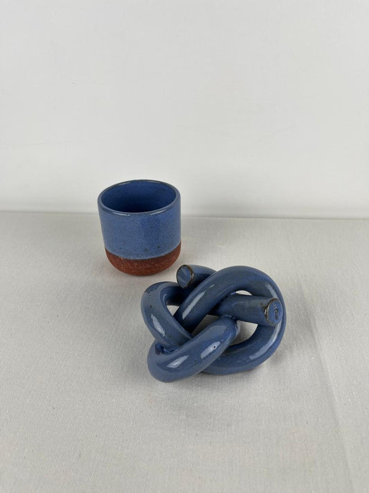Set Vaso Corto + Nudo (imperfecto) - Azul